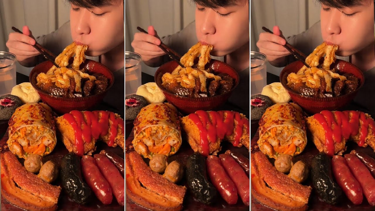 ASMR MUKBANG Watch Me Try The Best Turkey Noodles and Fried Chicken  Ever!