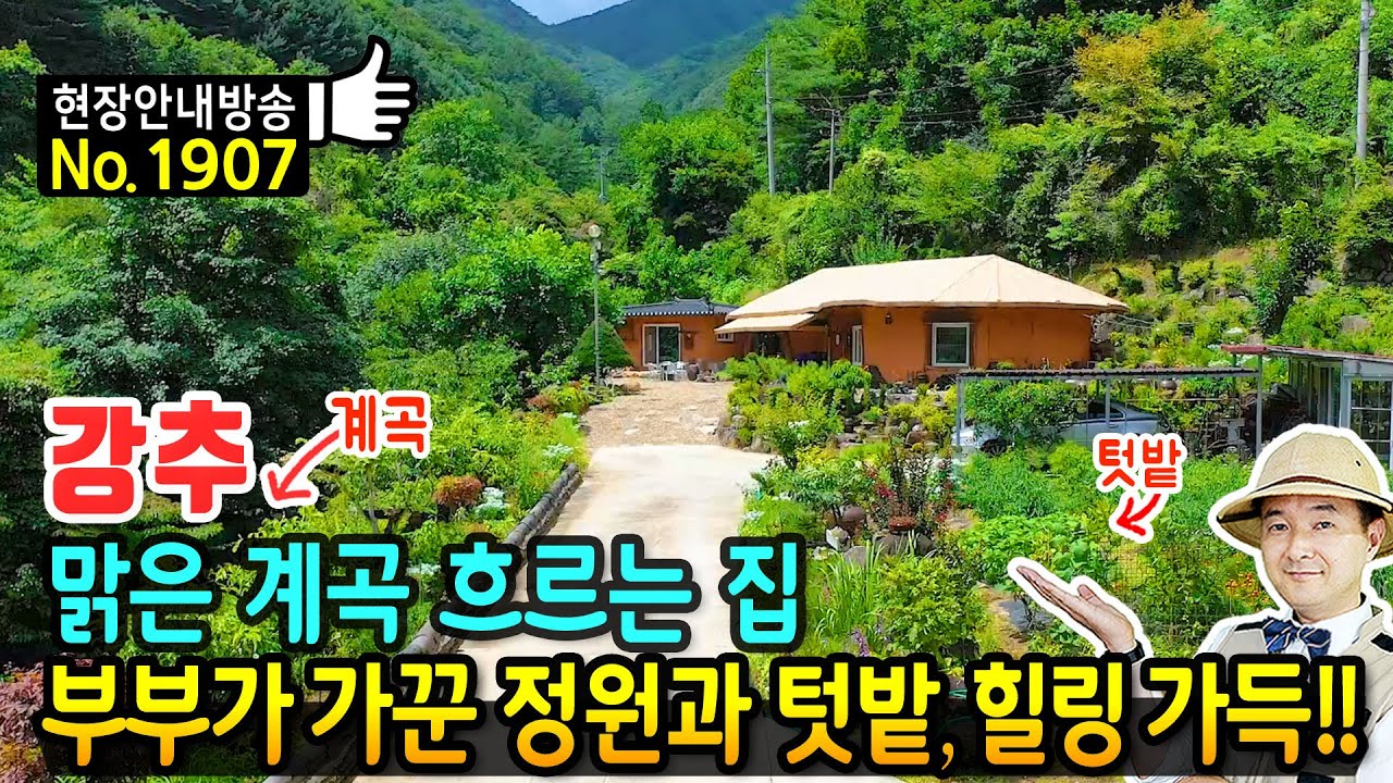 (강추) 맑은 계곡이 흐르는 집!! 부부가 가꾼 전원주택 매매 해발 450미터 이쁜 정원과 깔끔한 텃밭 첫눈에 반한 계곡 옆 힐링 가득하게 가꾼 곳 영주부동산 - 발품부동산TV