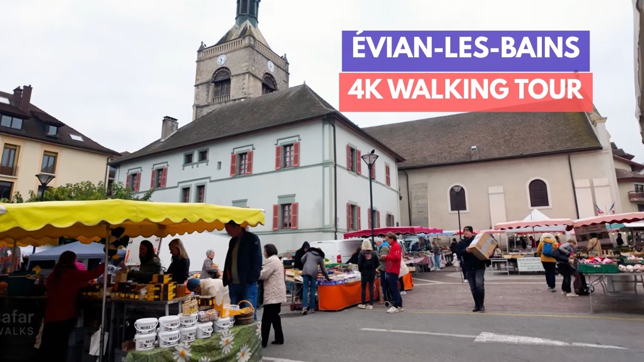 Évian-les-Bains, France | 4K Walking Tour Along Lake Geneva (2025)
