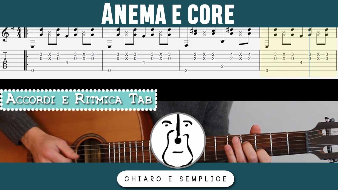 Anema e core - Tutorial Chitarra Accordi