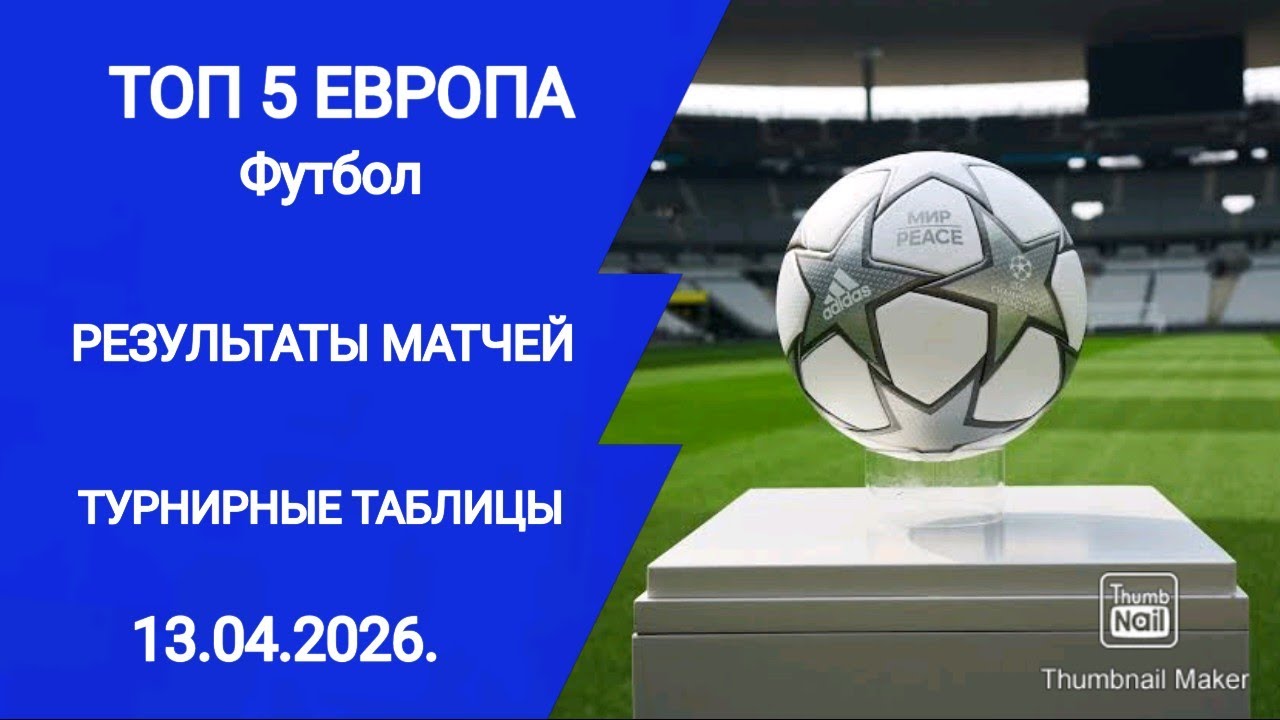 Футбол ТОП 5 Европа! Результаты матчей! Турнирные таблицы Англия, Германия, Испания, Италия, Франция