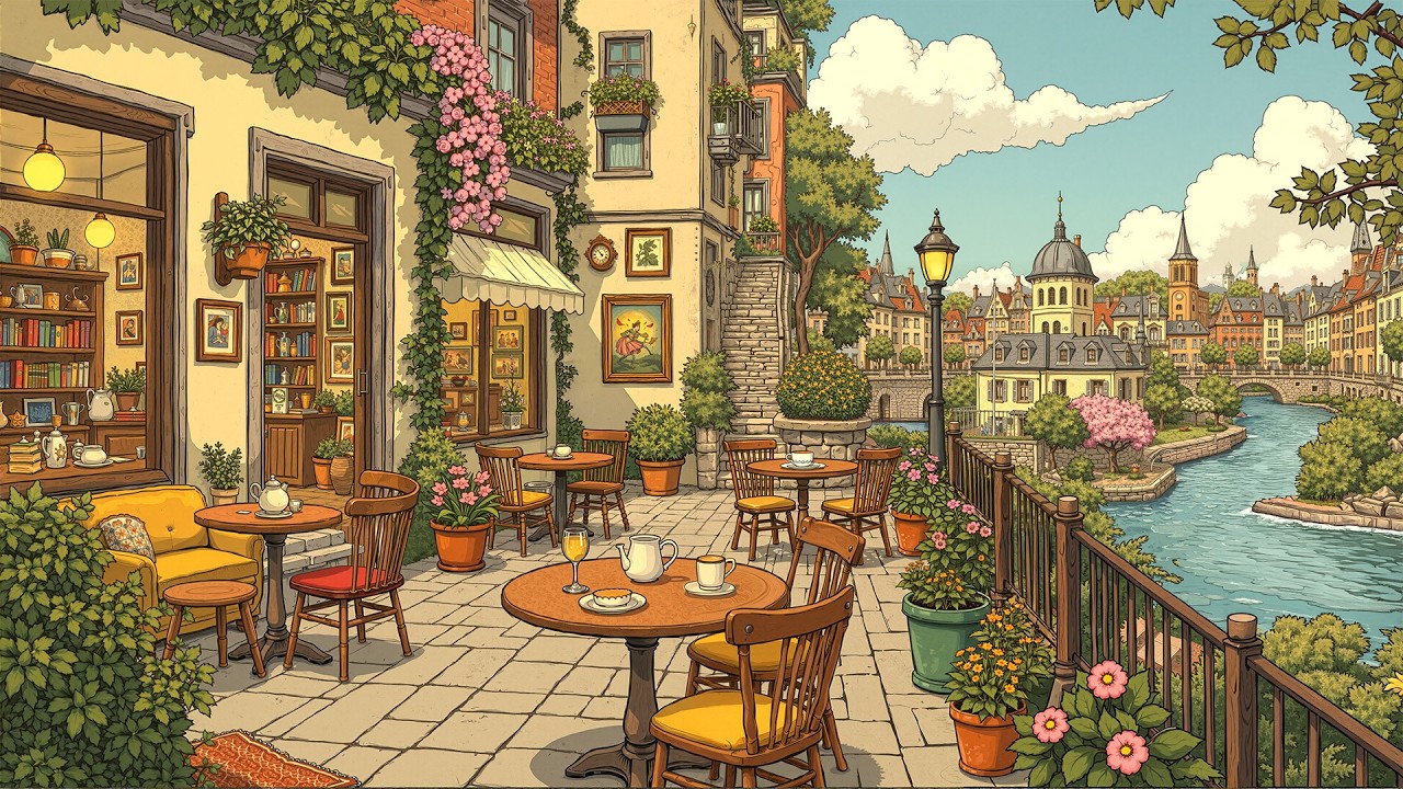 Rooftop Canal Cafe 🌿 Lofi Beats for Studying & Concentration ☕ Chill Hip Hop Mix