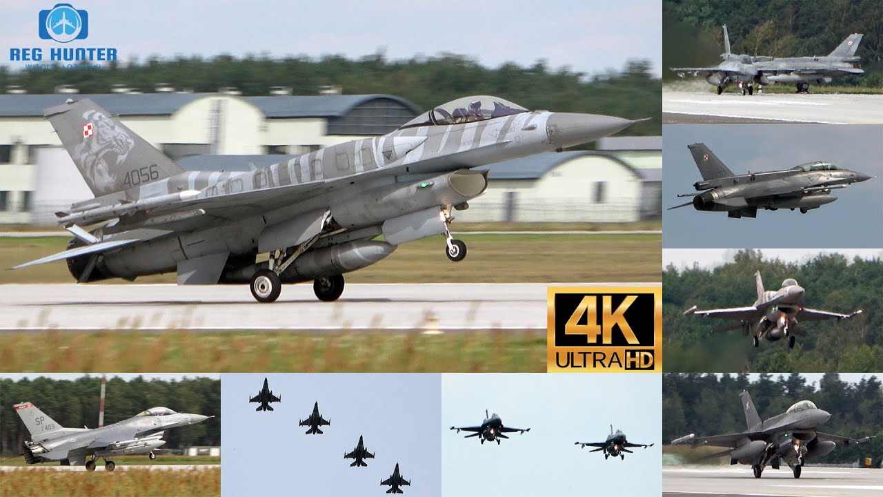 Lockheed Martin F-16 Fighting Falcon Polish Air Force and USAF at Łask Air Base (EPLK)