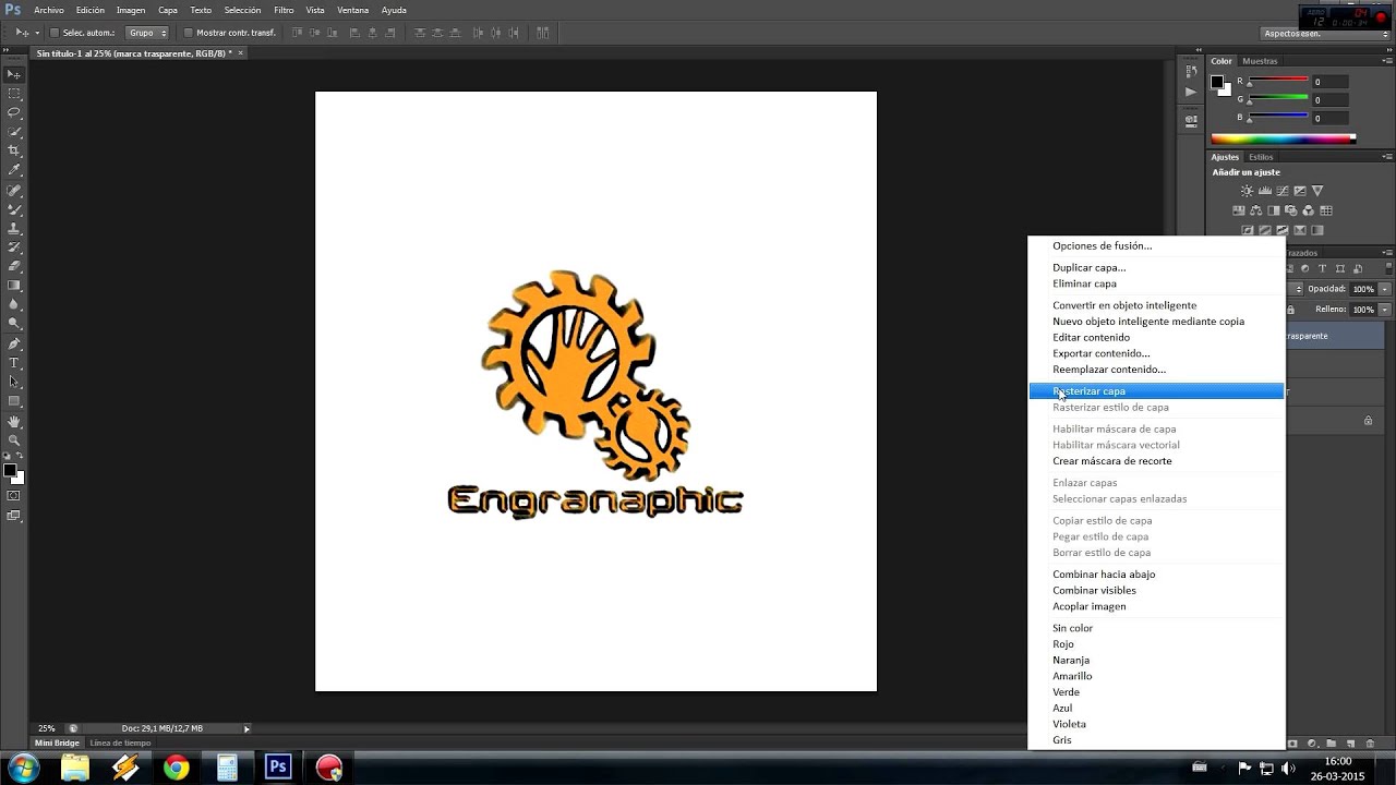 &iquest;C&oacute;mo rasterizar una imagen en photoshop?