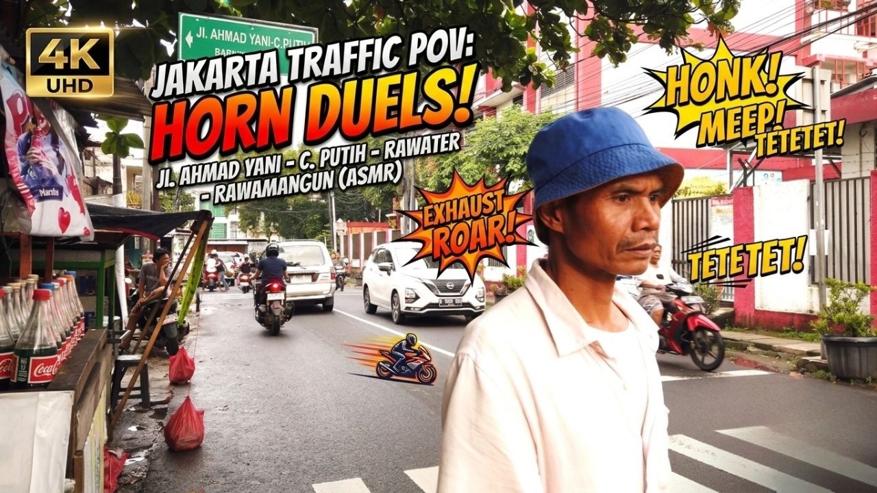 Exhaust Roar & Horn Reflex | Jakarta ASMR: Jl. Ahmad Yani - Rawamangun - Cempaka Putih | Traffic POV