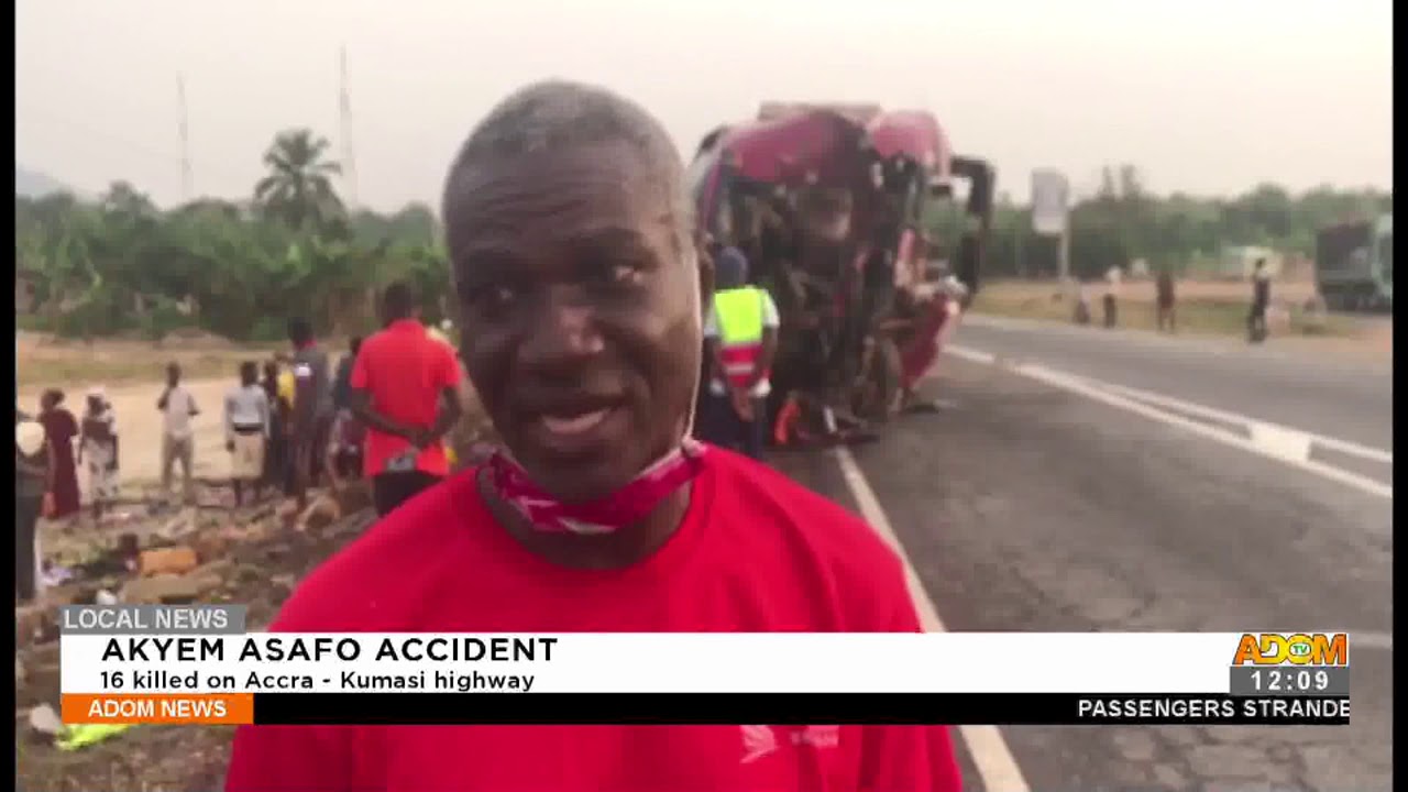 Akyem Asafo Accident: 16 killed on Accra-Kumasi highway - Premtobre Kasee on Adom TV (26-2-21)