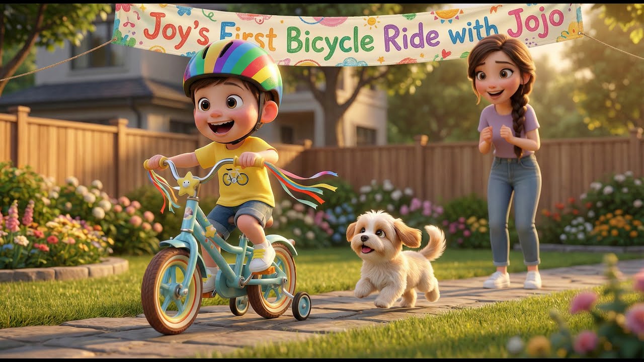 👦🏻 Joy’s First Bicycle Ride with 🐶 Jojo 🚲 | A Fun Kids Story About Courage, Friendship & Family