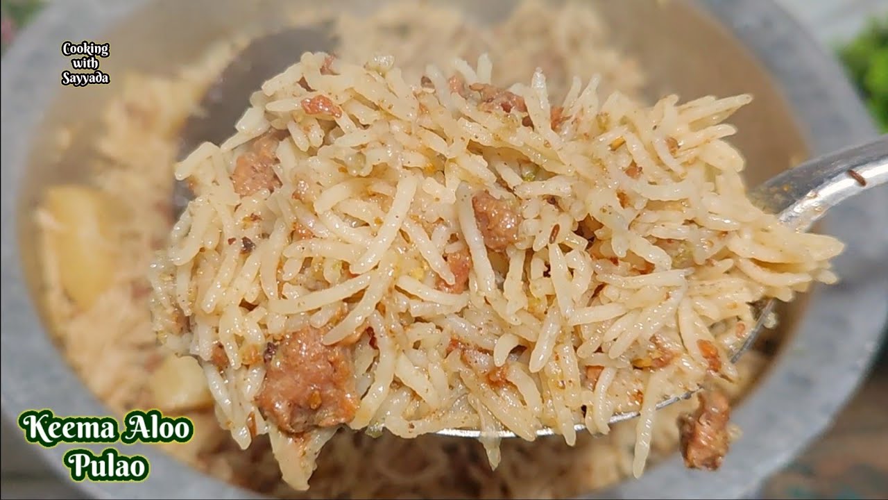 One Pot Pulao Recipe | Keema Aloo Pulao Recipe, Aloo keema pulao | Mutton Pulao | White Pulao Recipe
