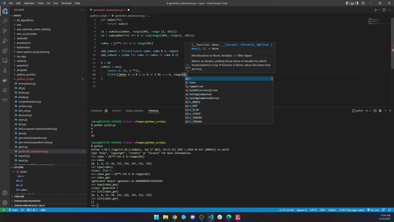 5.14 - Learn Python: Generator Expressions