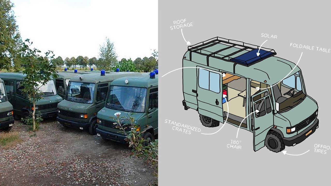 EX German Army Ambulance (Mercedes 609) converted into a house #vanlife