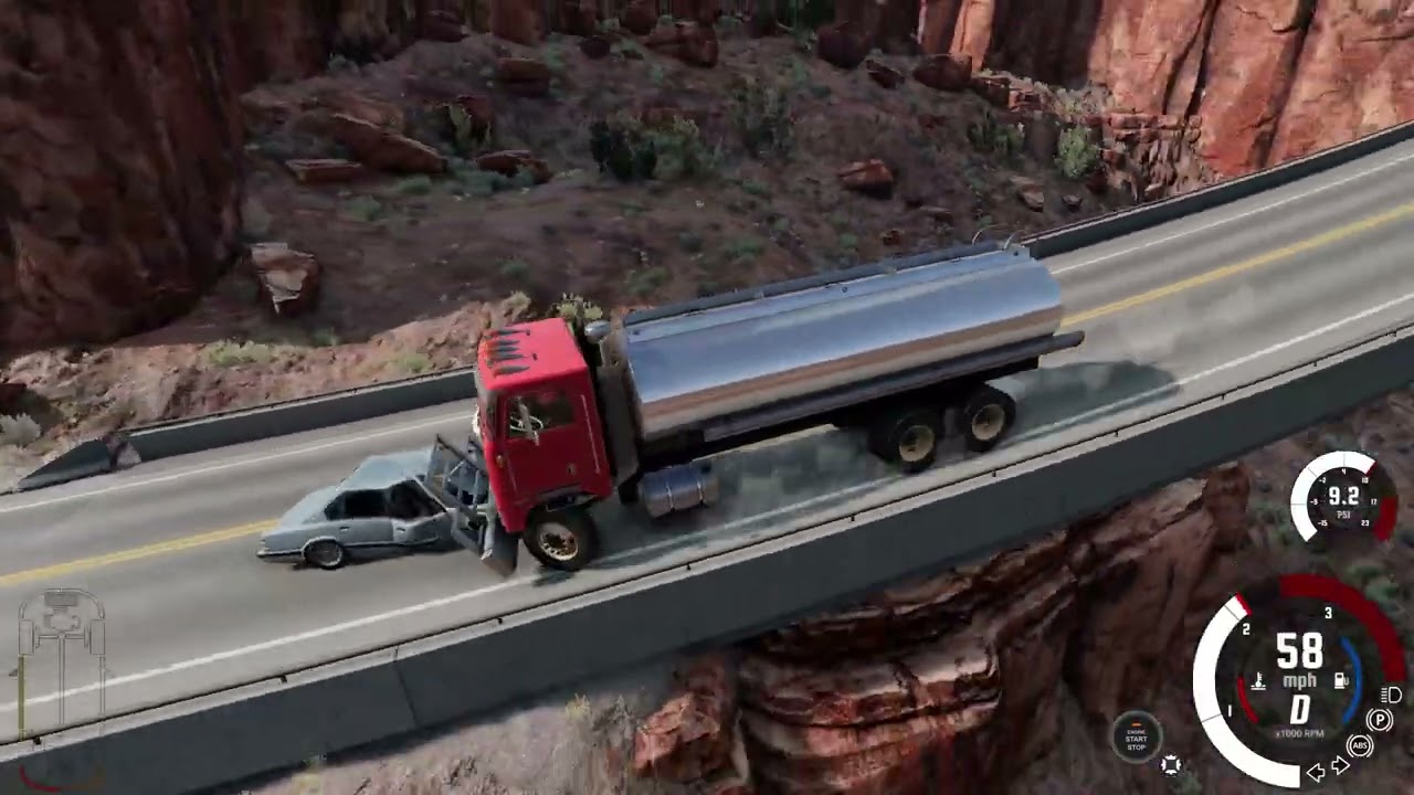 Runaway Truck: No Brakes High-Speed Disaster 🚛 #beamngdrive #epiccrashes #truckcrash