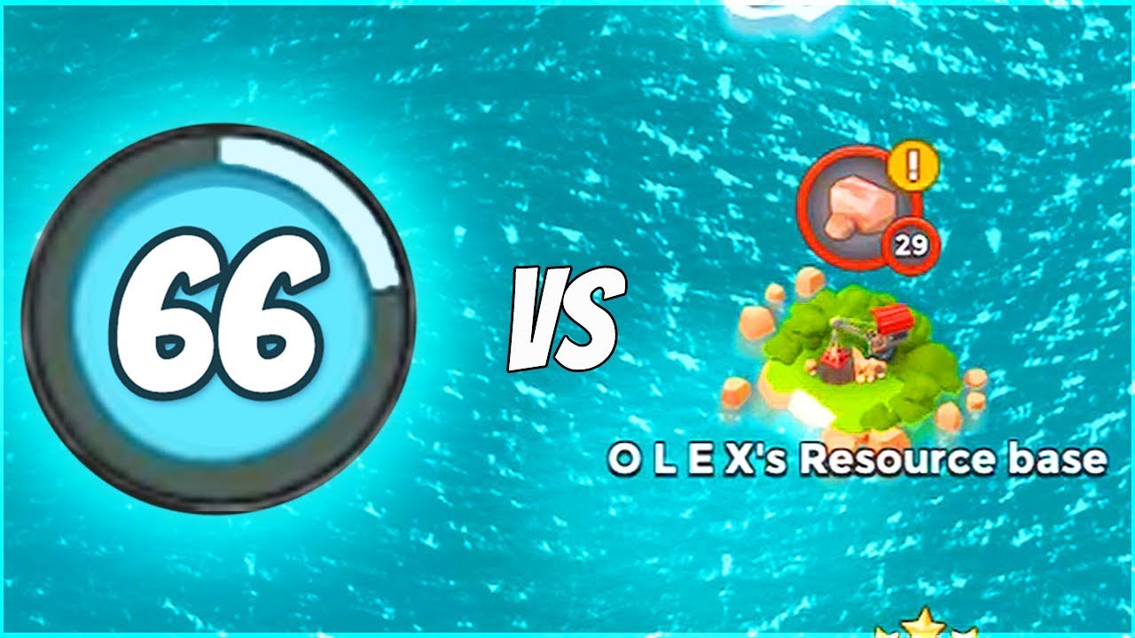 LEVEL 66 VS LEVEL 29?!? Boom Beach Resource Base Map Clearing!