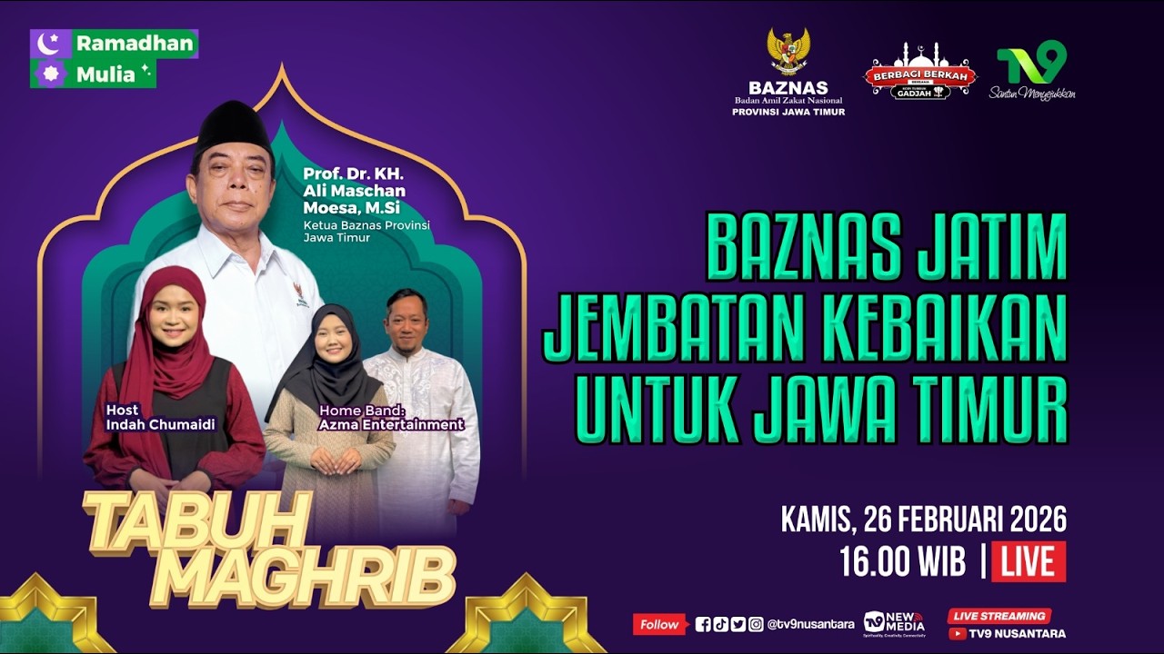 🔴 (LIVE) TabuhMaghrib #8: BAZNAS Jatim sebagai jembatan kebaikan untuk Jawa Timur