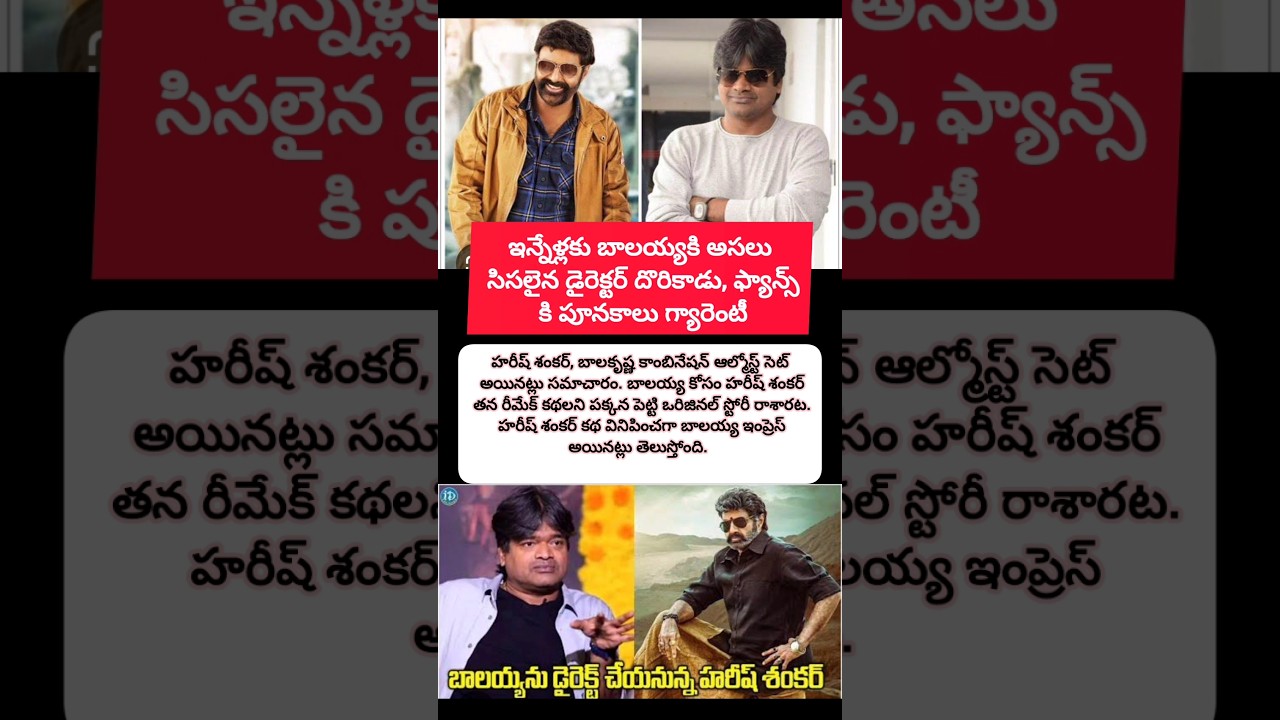 Director Harish Shankar Blakrishna Combination is Loading
