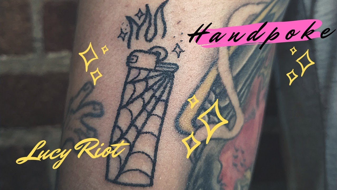 HANDPOKE TATTOO FUEGO🔥| Lucy Riot ⚡