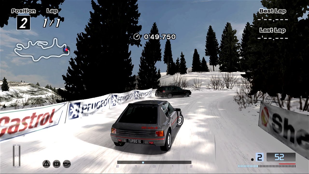 Gran Turismo 4 Peugeot 205 Turbo 16 on Chamonix + Cockpit View - PS2 Gameplay HD