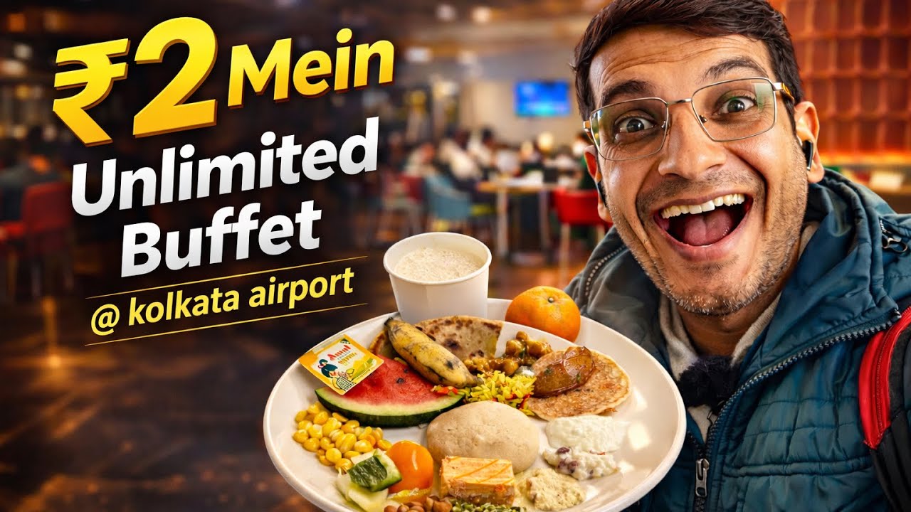 Sirf ₹2 Mein ₹2200 Ka Unlimited Breakfast | Kolkata Airport Lounge Food Vlog