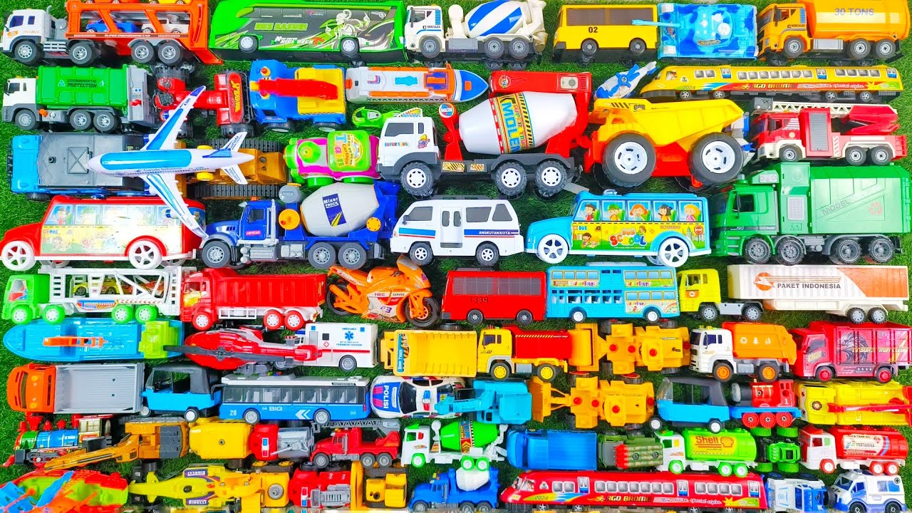 Truk Molen Besar, Ambulans, Mobil Balap, School Bus, Beko, Excavator, Truk Pasir, Mobil Polisi, Tayo