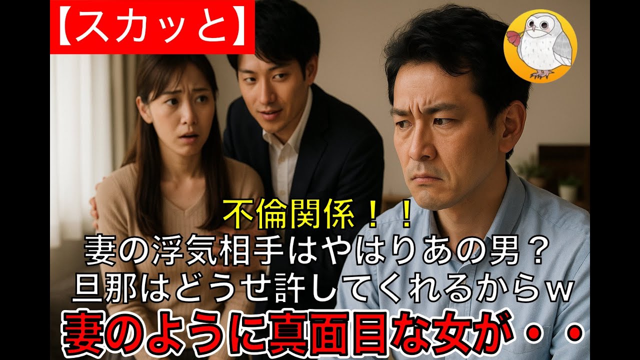 【スカッと】不倫関係！！妻の浮気相手はやはりあの男？旦那はどうせ許してくれるからｗ妻のように真面目な女が・・