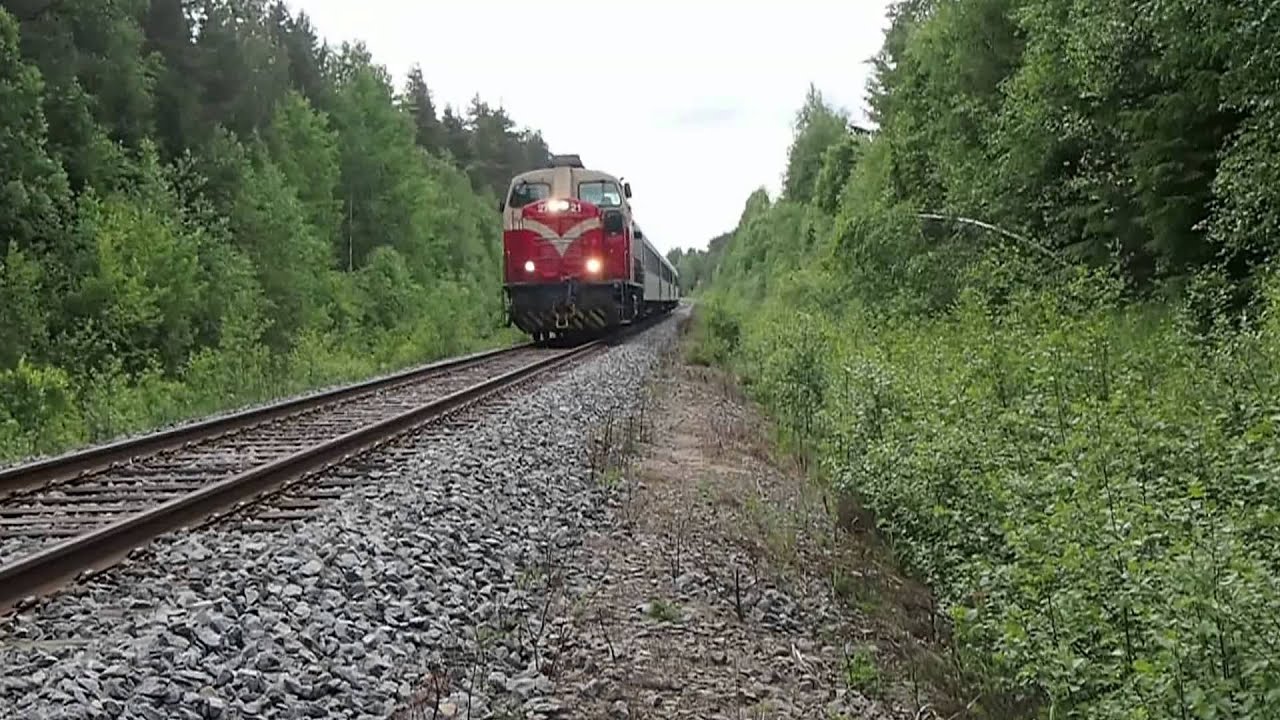 A Finnish Railways Dv12 passenger train Jun 12, 2013 in Pihlajavesi, Finland.