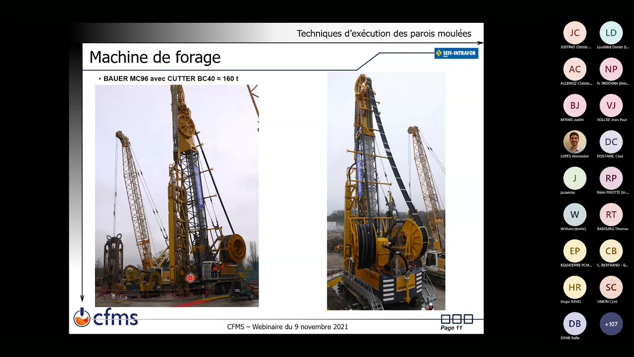 Webinaire CFMS du 09 Novembre 2021 - Techniques d'exécution des parois moulées - 1ère Partie