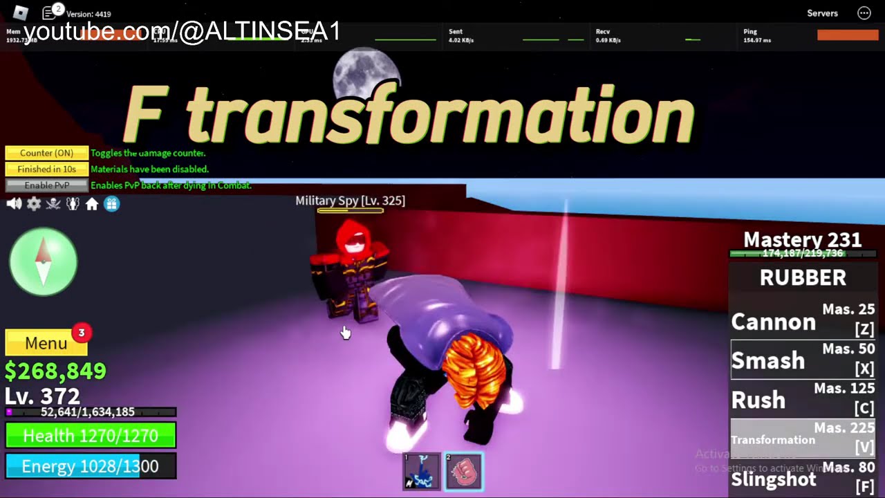 Rubber fruit showcase (blox fruit)