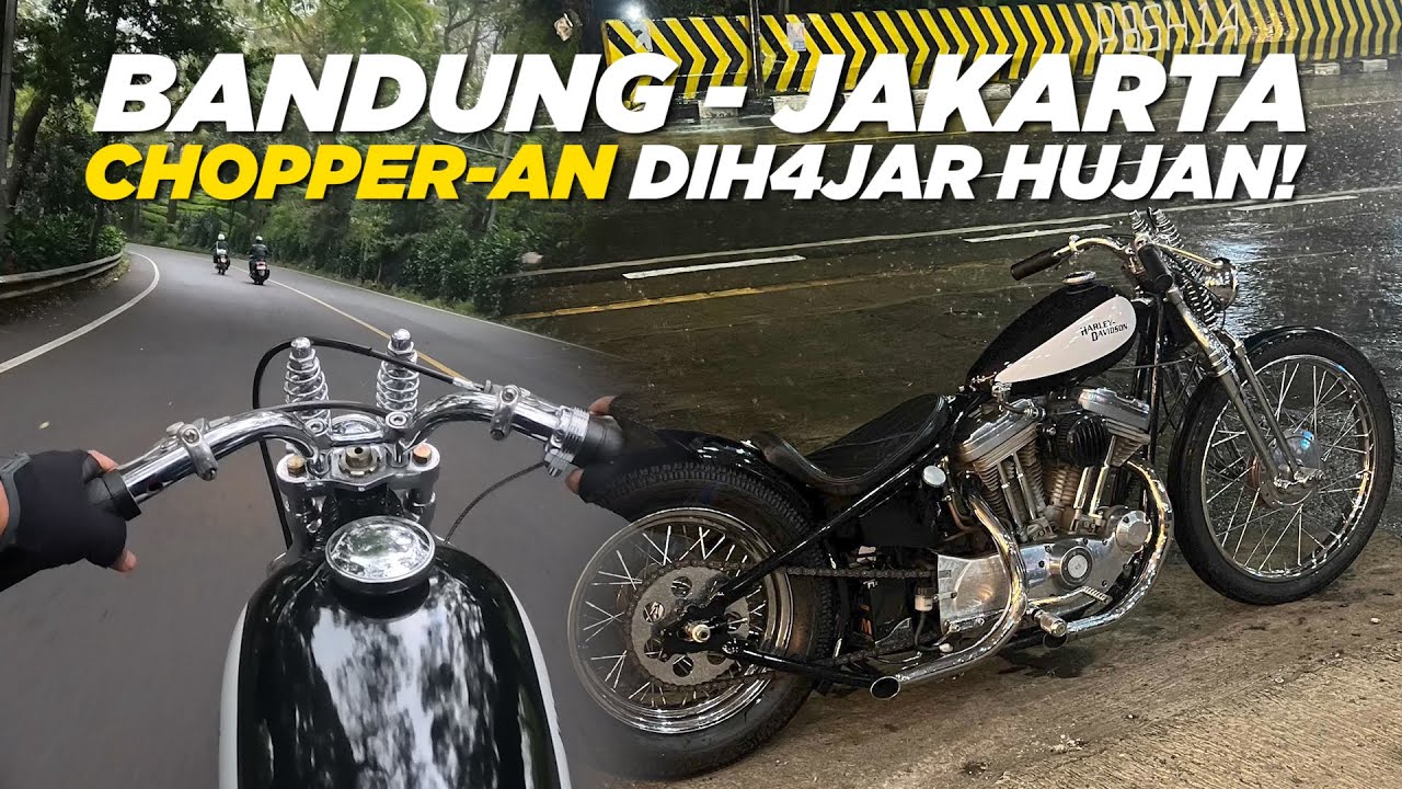 POV RIDING CHOPPER BANDUNG - JAKARTA DIGUYUR HUJAN | Chopper Vlog