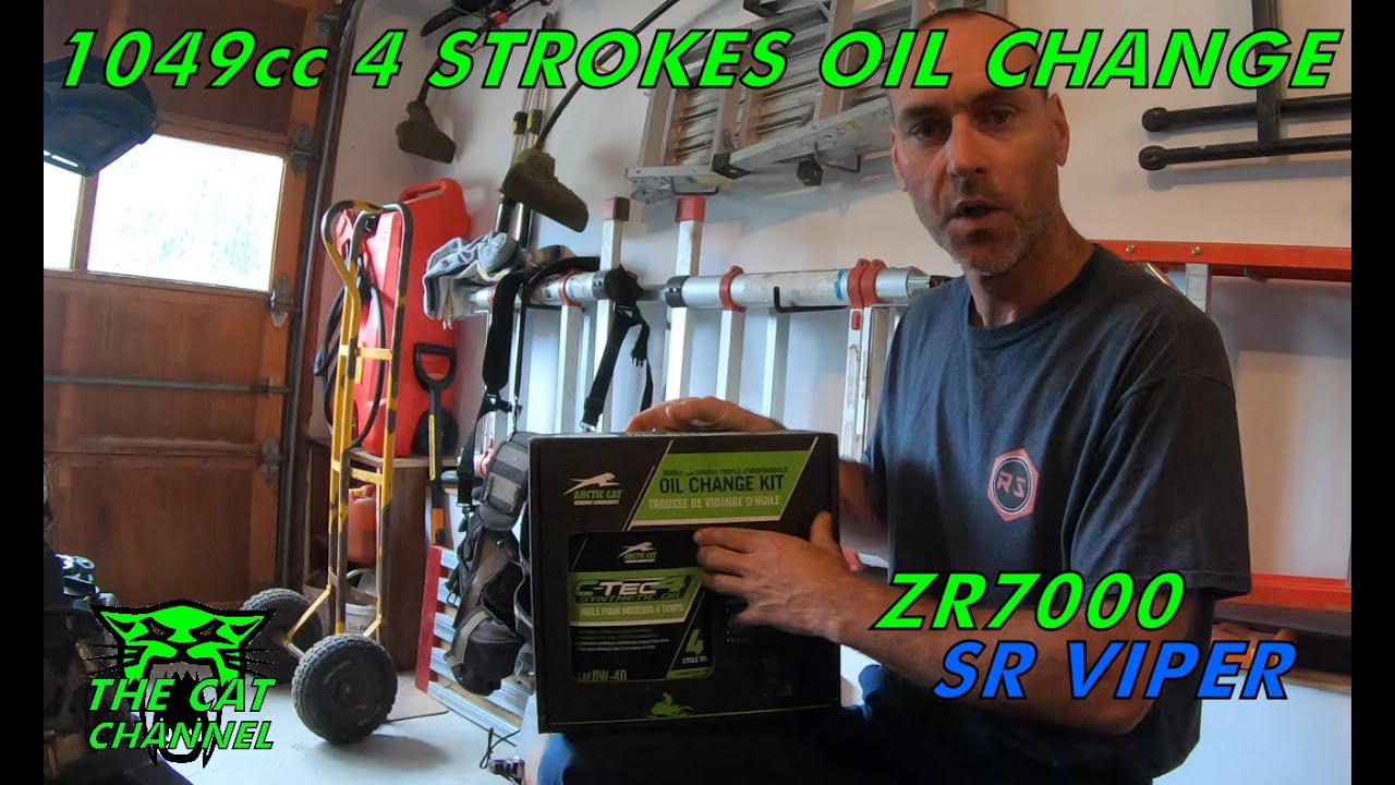 engine oil change on a Arctic Cat ZR7000 & Yamaha Viper  4 stroke 1049CC
