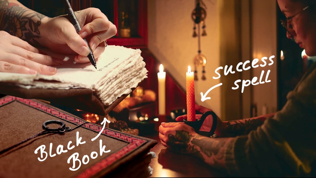 Cozy Witchy Winter Day Vlog ❄️ Spellwork, Yule Blót, Bookshelf Tour and my new Black Book