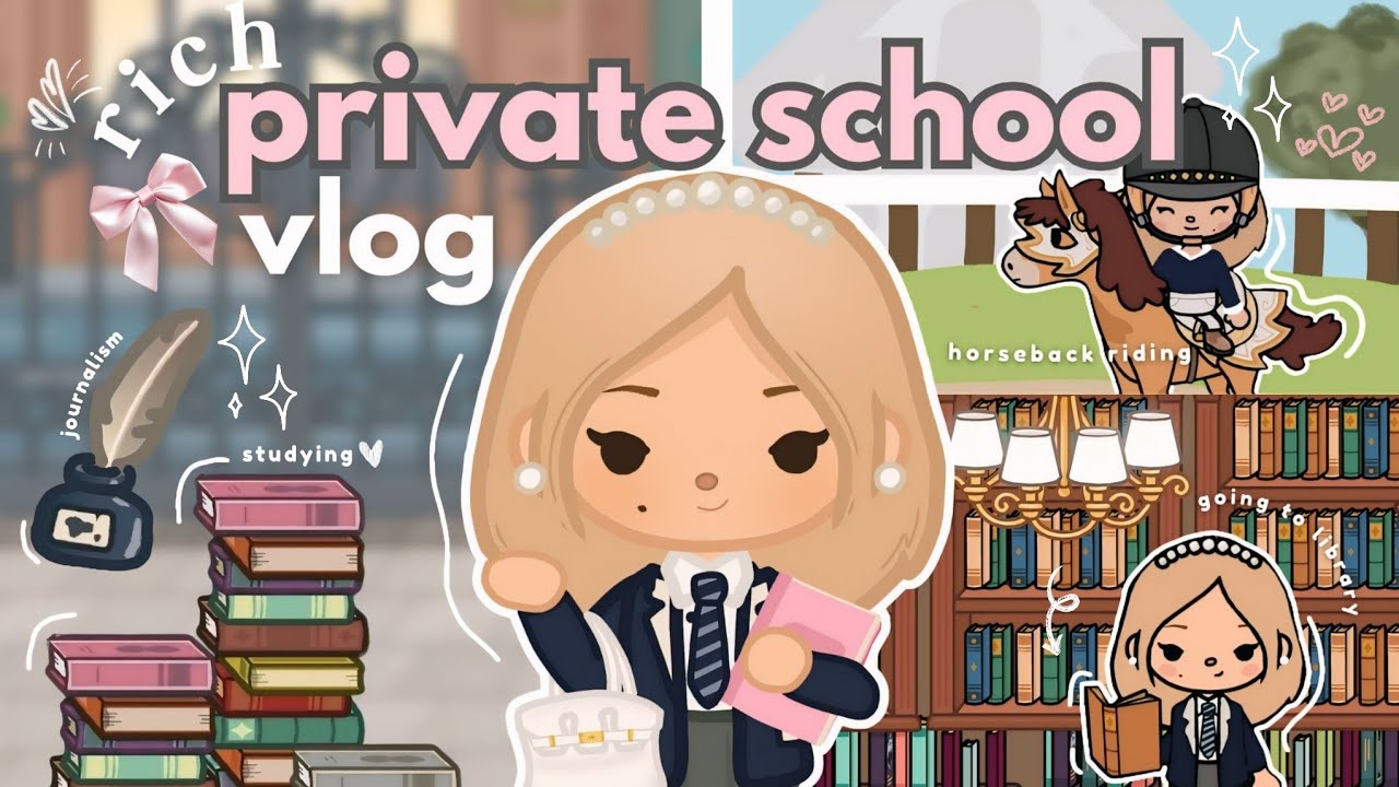 toca boca rich private school life 📚🌷horseback riding, shopping, fine dining, prom | toca boca world
