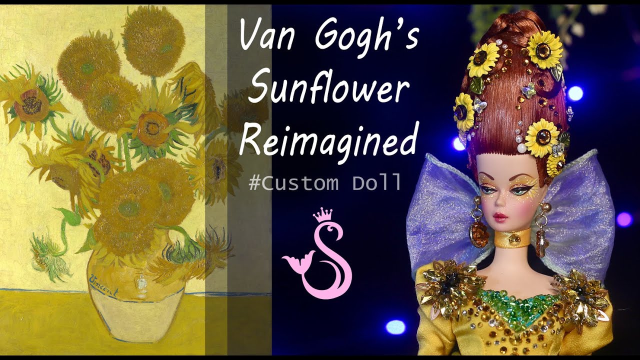 Transforming a Barbie Silkstone into Van Gogh’s Sunflowers: Elegant OOAK Art by Sang Bup Be