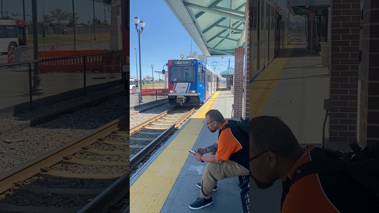 UTA Trax Blue Line Arrives At Murray Utah