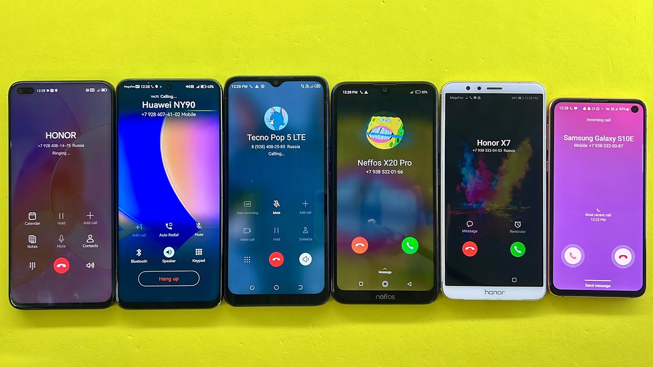 Incoming and Outgoing Call on Samsung S10e, HONOR 7X/50lite, NEFFOS X20Pro, TECNO POP, HUAWEI NOVA Y