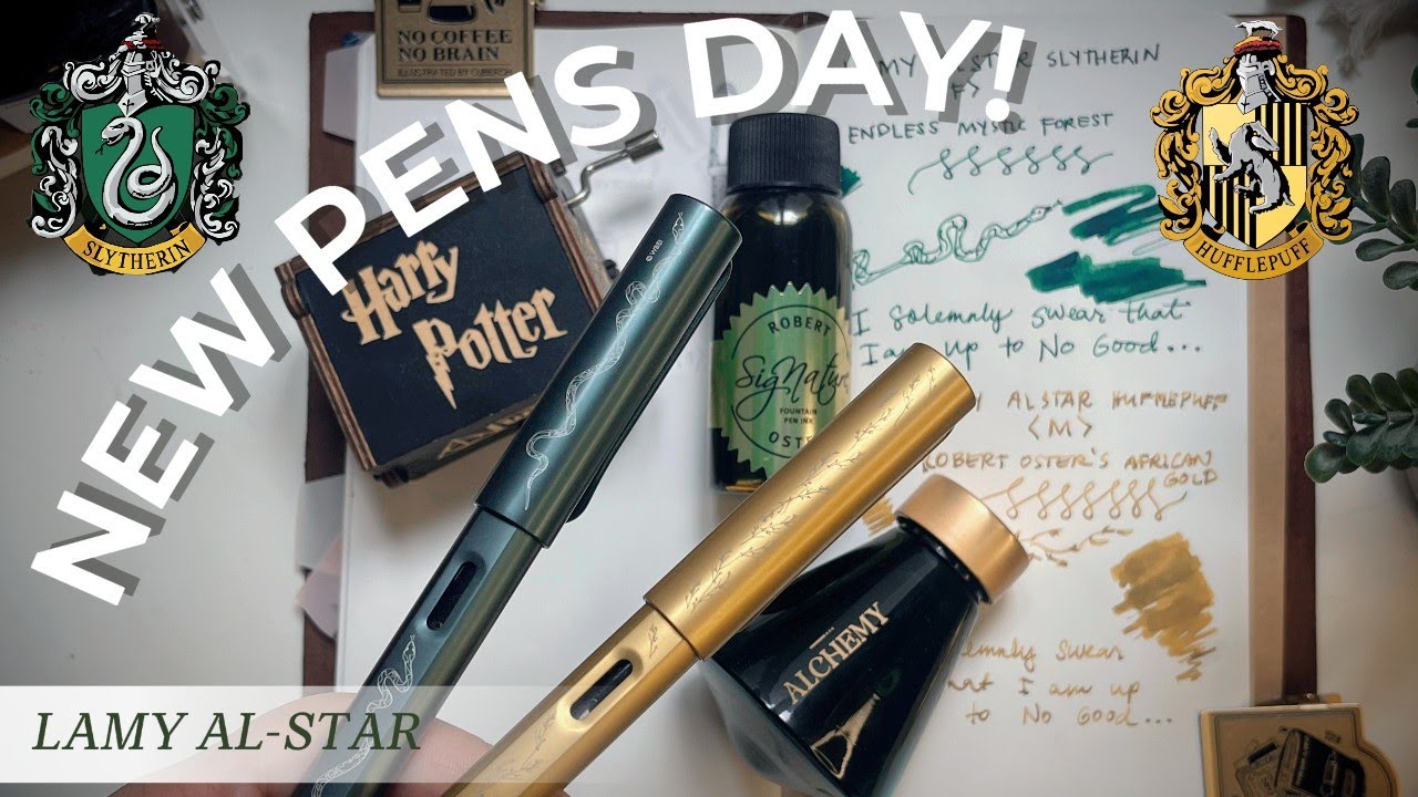 ⚡️ РАСПАКОВКА: Перьевые ручки Lamy AL-STAR Harry Potter! 🐍 Слизерин и 👑 Хаффлпафф | Стоит ли оно ...
