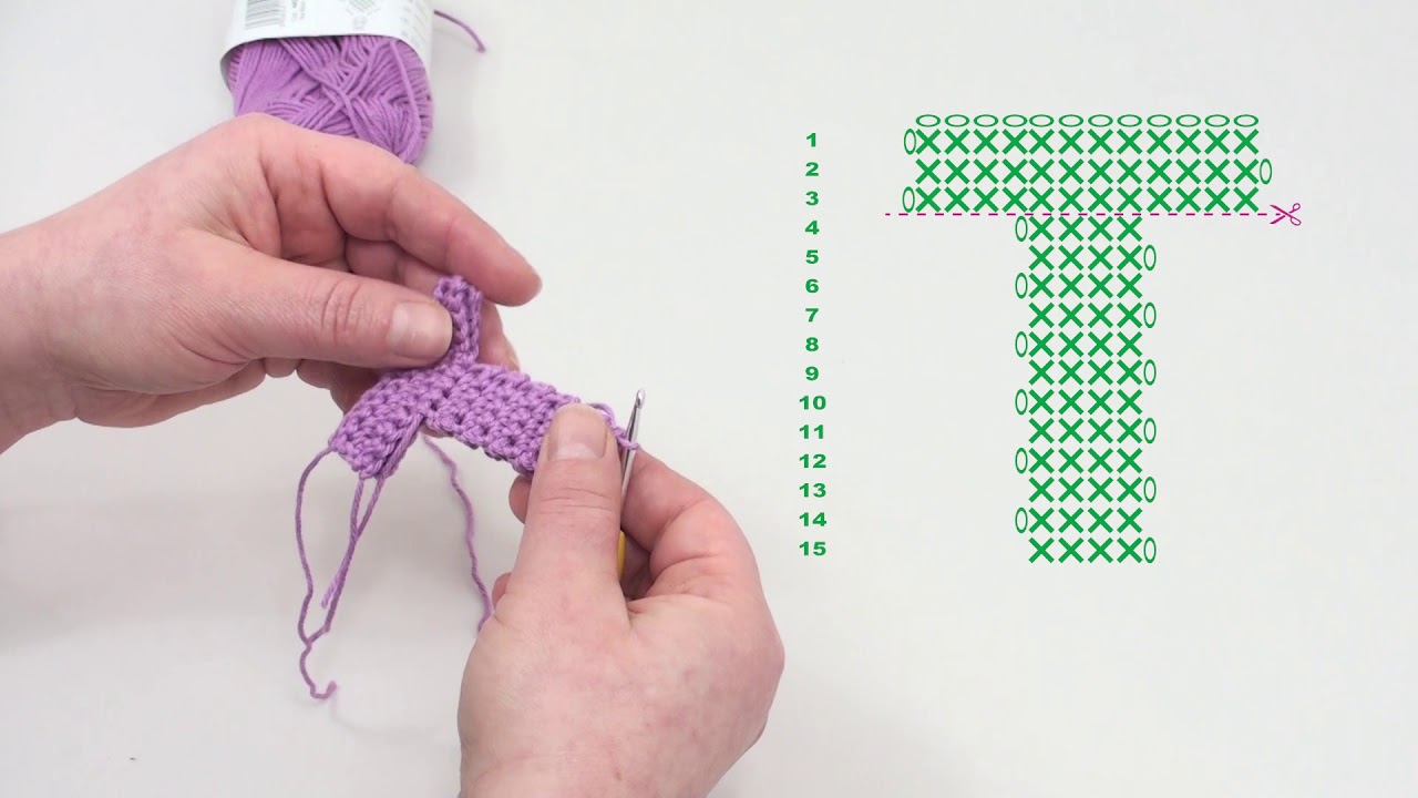 Litera T croșetată | Tutorial cu schemă | Alfabet Croșetat
