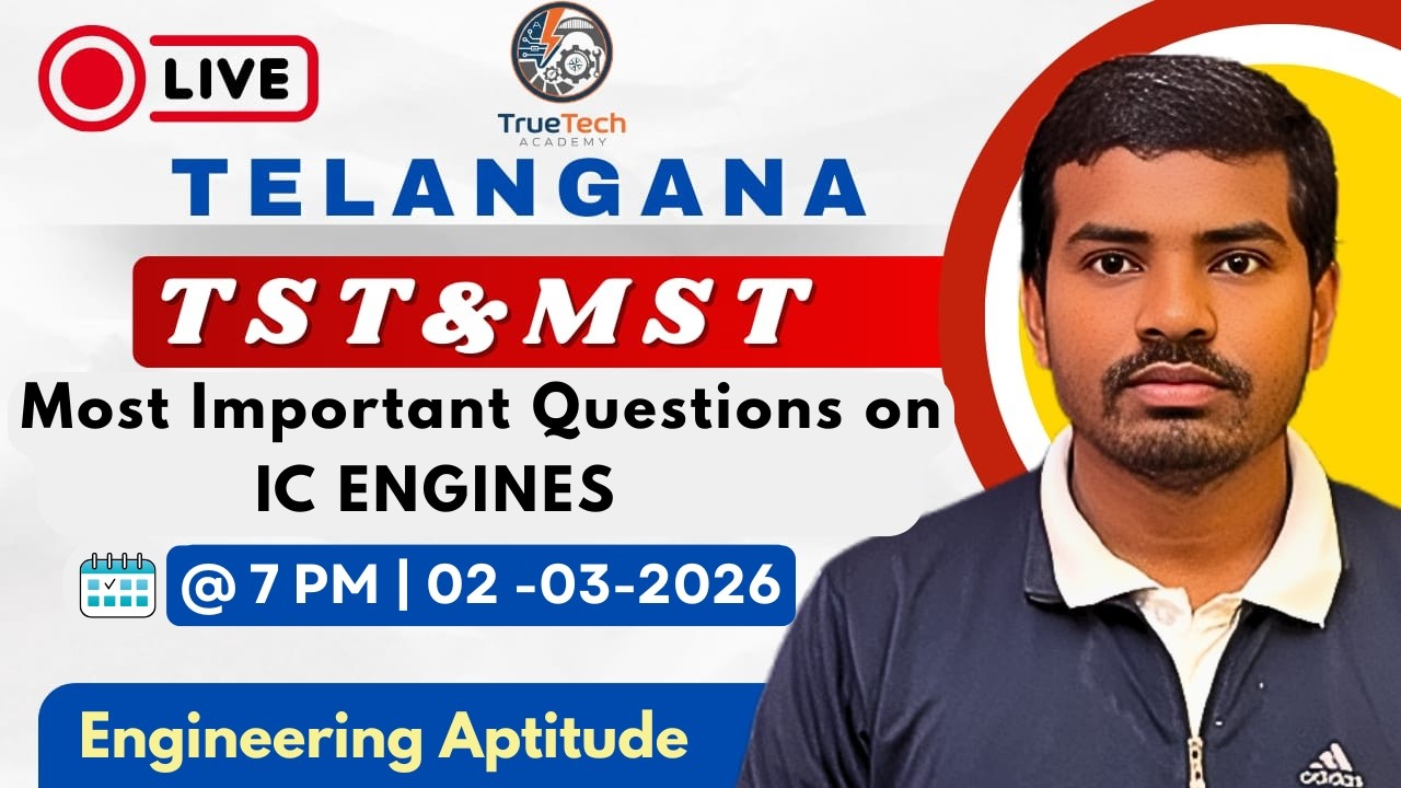 Telangana MST & TST : Important Questions on IC Engines  | Engineering Aptitude