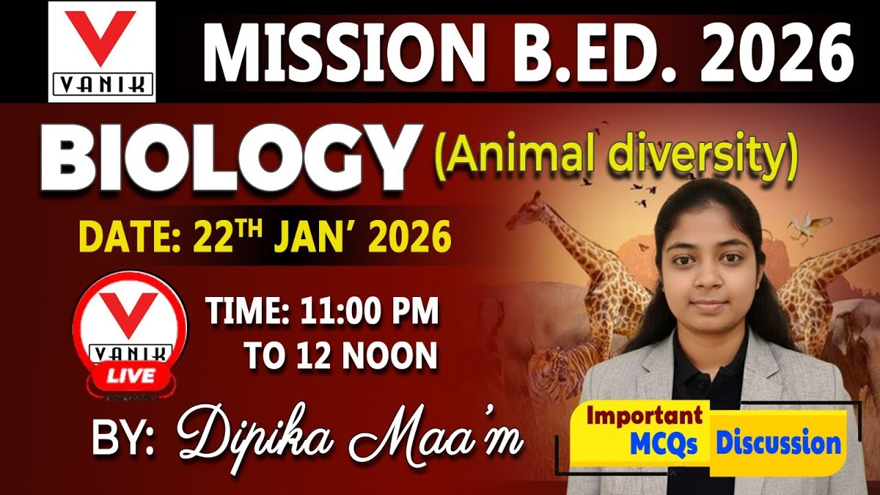 ANIMAL DIVERSITY  | mcq & Discussion | B.Ed. Entrance Science 2026 | By Deepika Madam