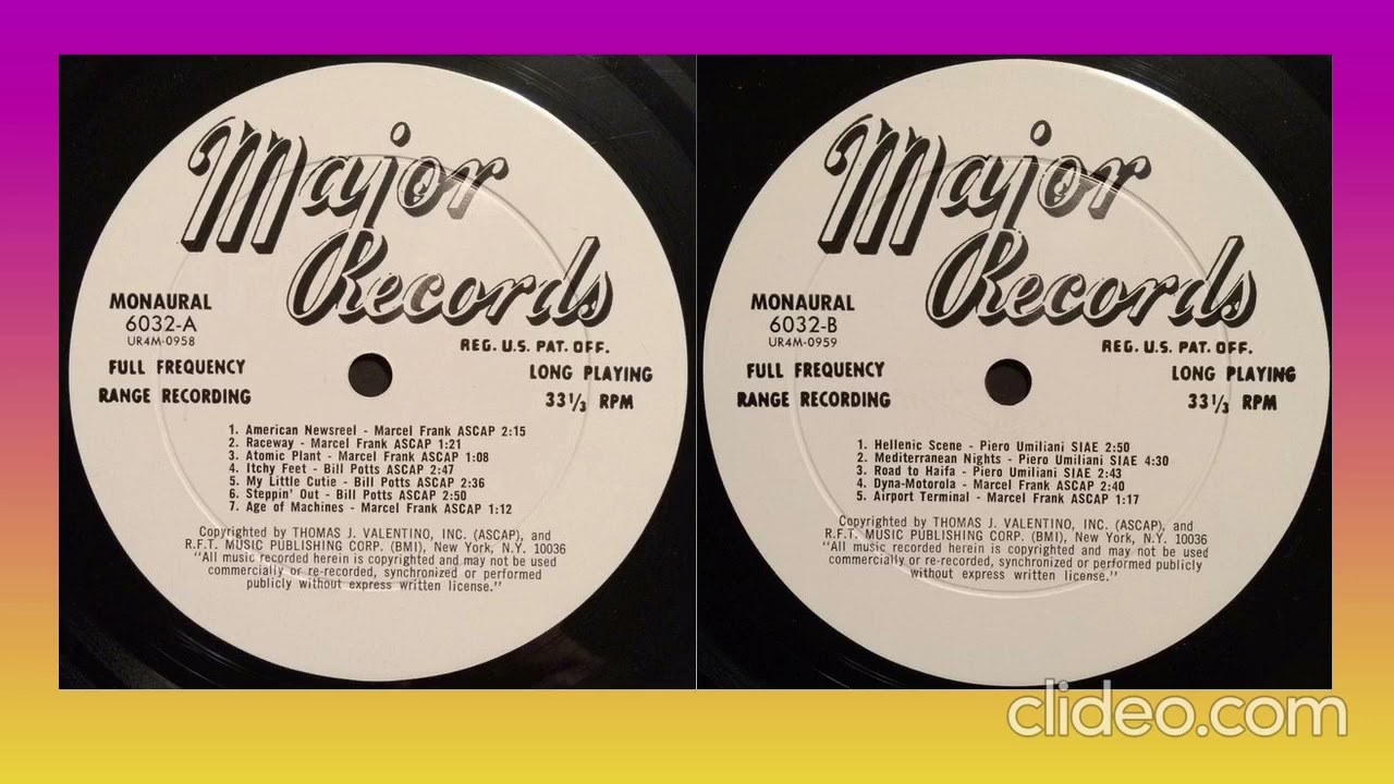Valentino Major Records No. 6032 Marcel Frank, Bill Botts, Piero Umiliani (Vinyl Album) (BGM CH)