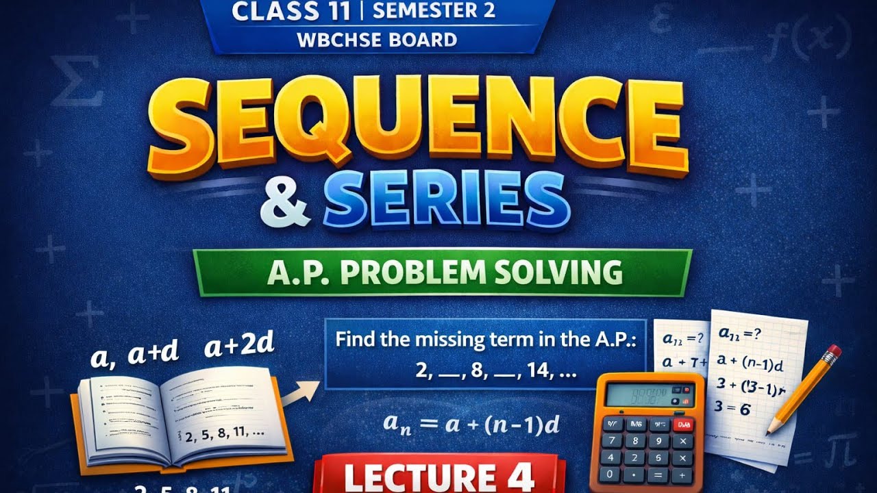 সমান্তর প্রগতি প্রশ্নোত্তর ( arithmetic progression) class 11 semester 2 lecture 4