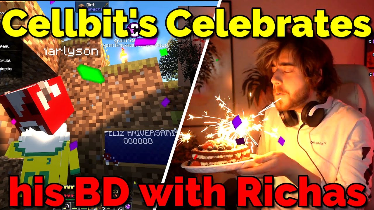 Cellbit Celebrates his 27th BIRTHDAY With Richarlyson on QSMP Minecraft