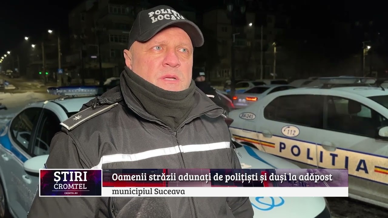 Oamenii străzii adunați de polițiști și duși la adăpost