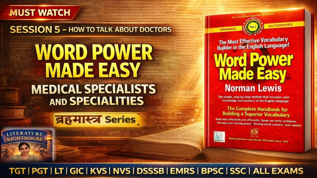 Word Power Made Easy Session 5 | How to Talk About Doctors | Norman Lewis | SSC TGT PGT I VOCABULARY