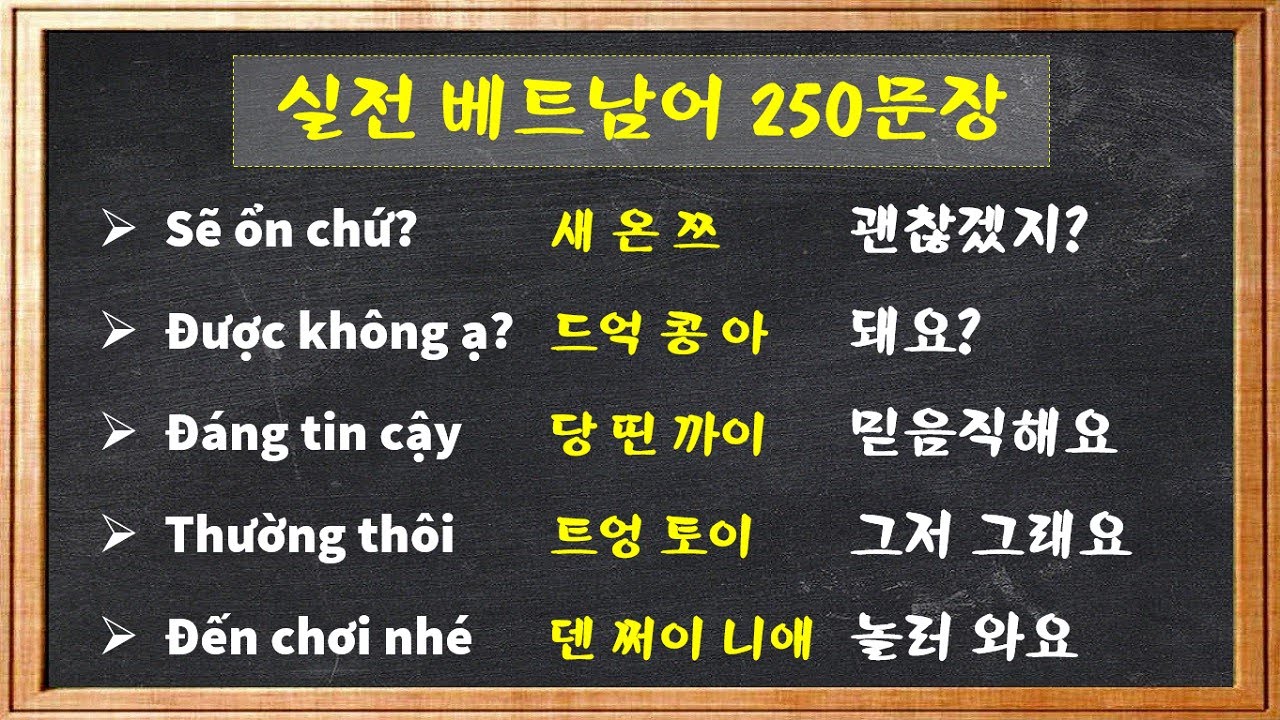 베트남어 기본 250문장 | 250 Câu tiếng Việt căn bản | 맛있는 베트남어