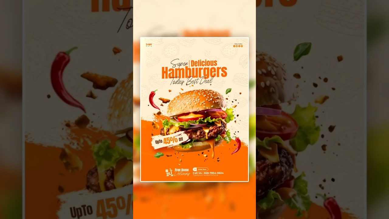 Burger Poster Design in Photoshop | Graphic Design Tutorial