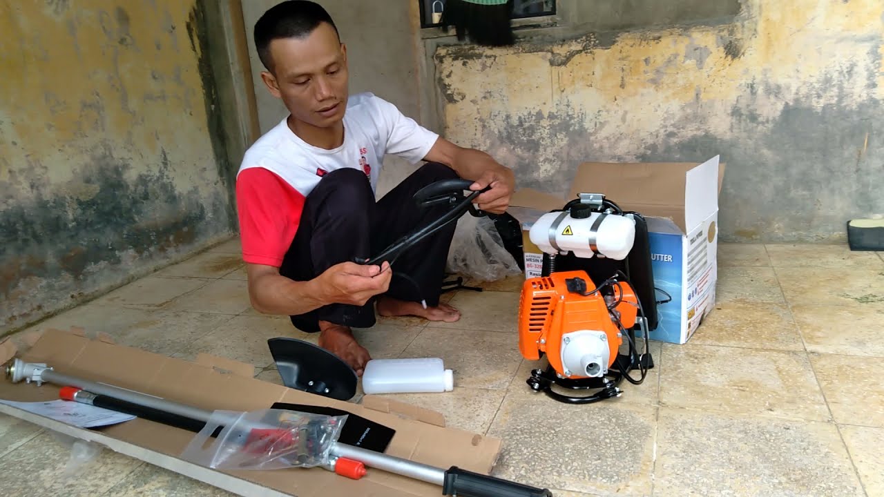 cara merakit mesin rumput