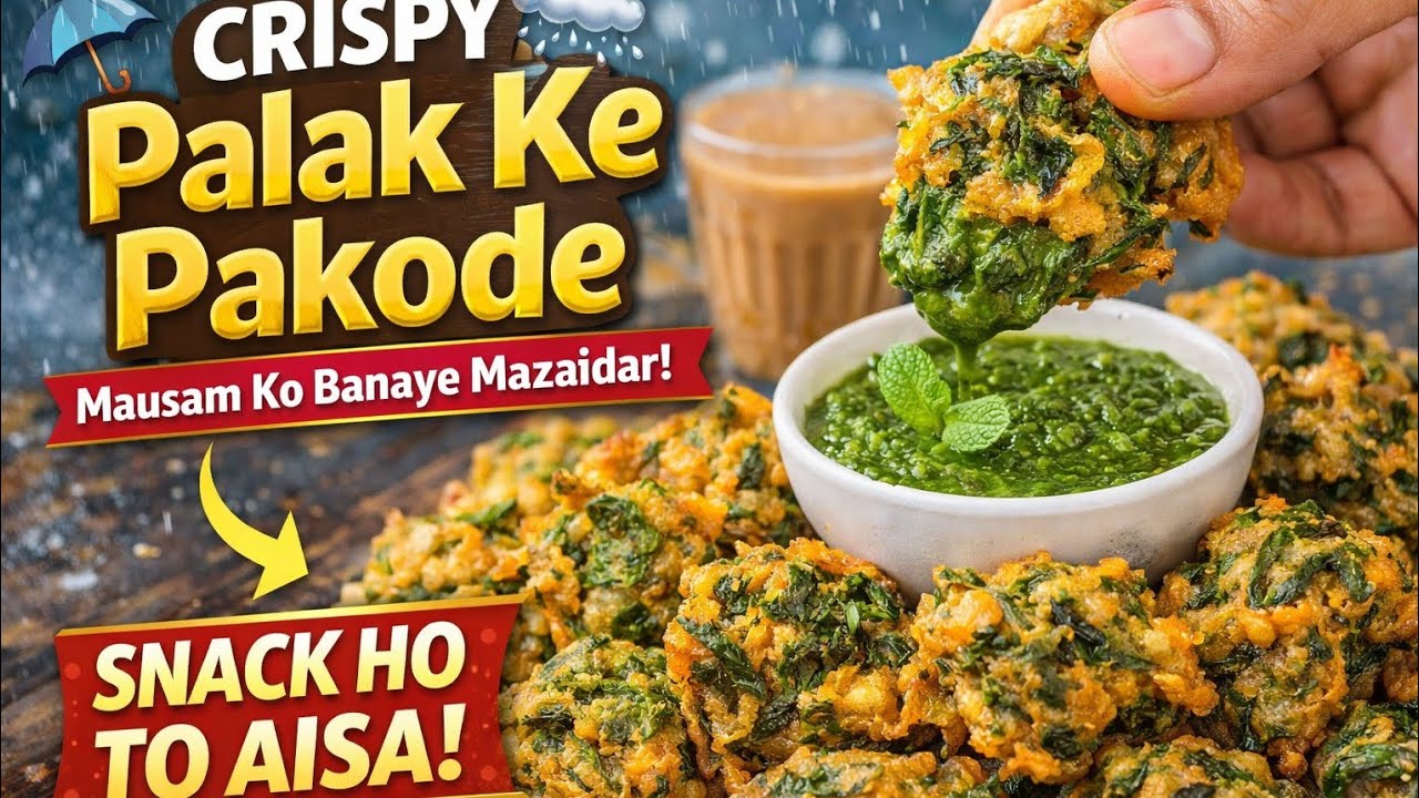 Crispy Palak Ke Pakode 😍 | Perfect Rainy Season Snack ☔