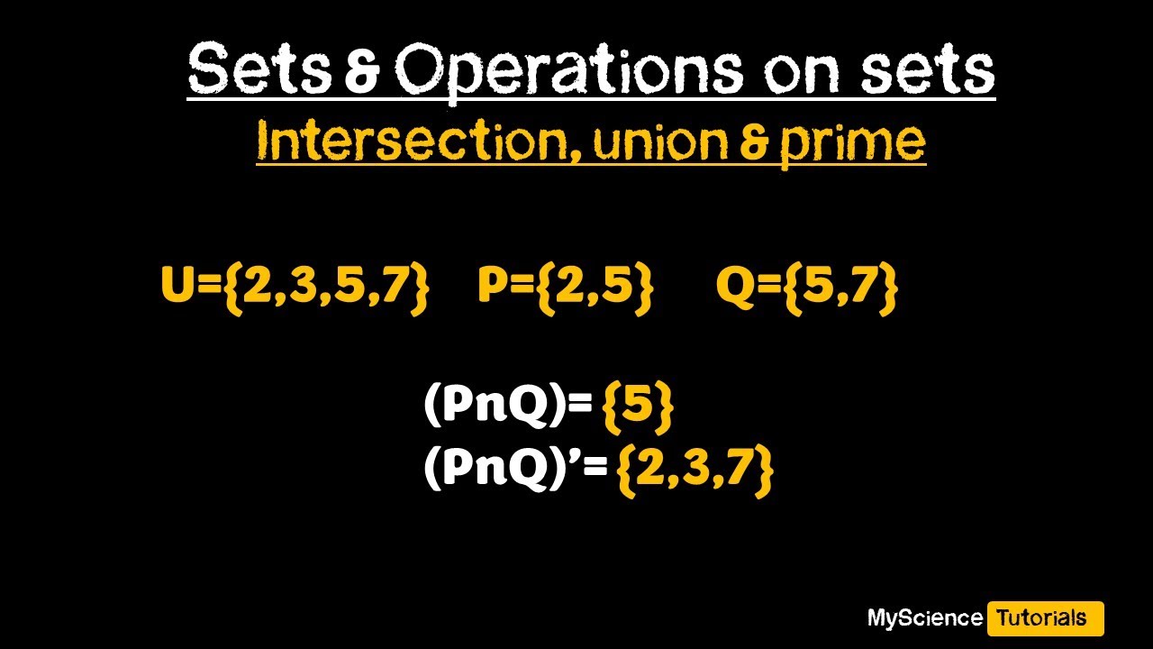Sets and Operations on Set - Two sets Problem - prime of a set