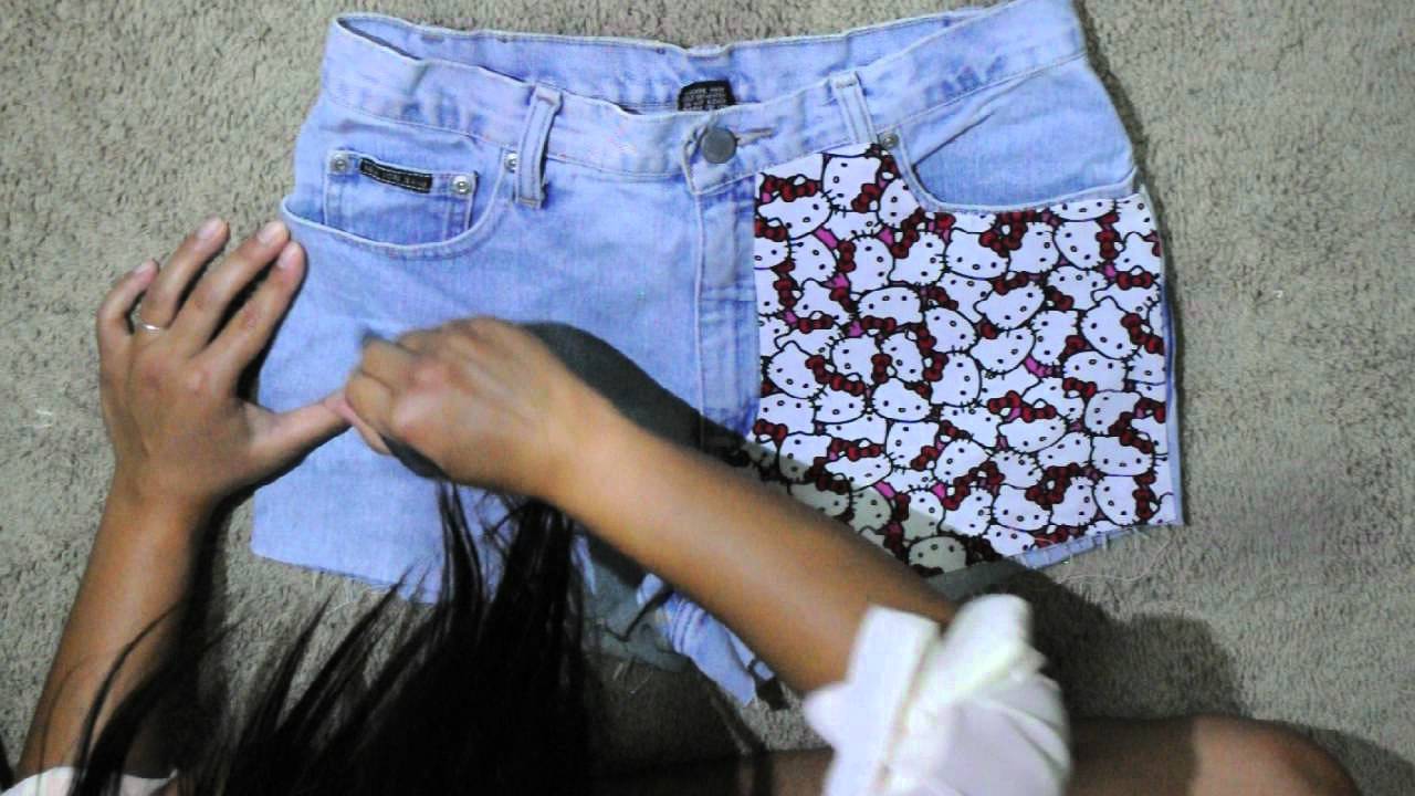 DIY ♥ How To Make High Waisted Distressed Hello Kitty Shorts!