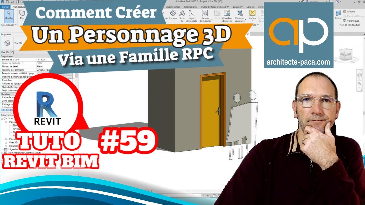 🏃🏾‍♀️ Comment créer un personnage 3D via une Famille RPC avec #REVIT ? Tutorial REVIT n°59