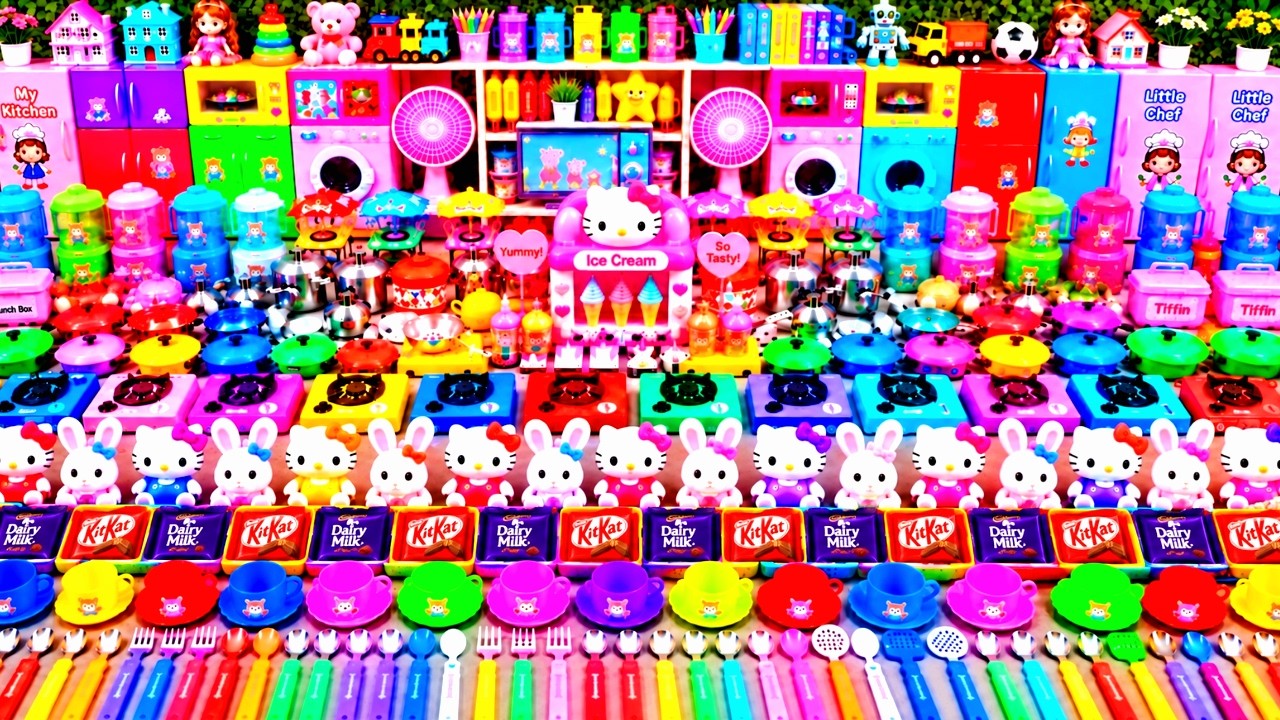 8:01 Mini Kitchen Set Collection for Kids Playing | Unboxing Kids Food Super Kitchen Toys Sanrio Set